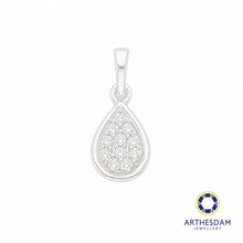 Load image into Gallery viewer, Arthesdam Jewellery 18K White Gold Teardrop Diamond Pendant