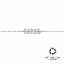 Load image into Gallery viewer, Arthesdam Jewellery 18K White Gold with Diamond Leaves Bracelet
