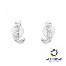 Load image into Gallery viewer, Arthesdam Jewellery 18K White Gold with Diamond Fish Hook Earrings