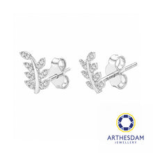 Load image into Gallery viewer, Arthesdam Jewellery 18K White Gold with Diamond Leaves Earrings