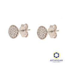 Load image into Gallery viewer, Arthesdam Jewellery 18K White Gold with Diamond Round Stud Earrings