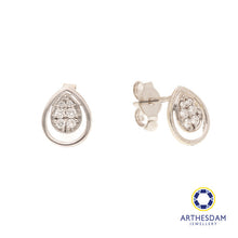 Load image into Gallery viewer, Arthesdam Jewellery 18K White Gold with Diamond Raindrop Earrings