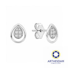 Load image into Gallery viewer, Arthesdam Jewellery 18K White Gold with Diamond Raindrop Earrings