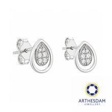 Load image into Gallery viewer, Arthesdam Jewellery 18K White Gold with Diamond Raindrop Earrings