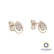 Load image into Gallery viewer, Arthesdam Jewellery 18K White Gold with Diamond Raindrop Earrings