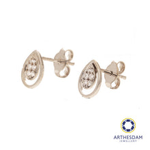 Load image into Gallery viewer, Arthesdam Jewellery 18K White Gold with Diamond Raindrop Earrings