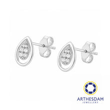 Load image into Gallery viewer, Arthesdam Jewellery 18K White Gold with Diamond Raindrop Earrings
