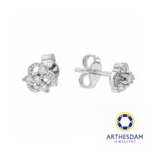 Load image into Gallery viewer, Arthesdam Jewellery 18K White Gold with Diamond Three Petal Clover Earrings