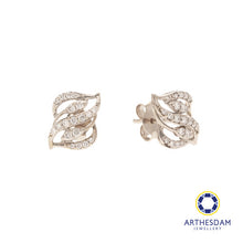 Load image into Gallery viewer, Arthesdam Jewellery 18K White Gold with Diamond Wavy Elegance Earrings