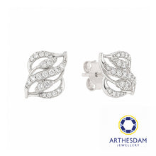 Load image into Gallery viewer, Arthesdam Jewellery 18K White Gold with Diamond Wavy Elegance Earrings