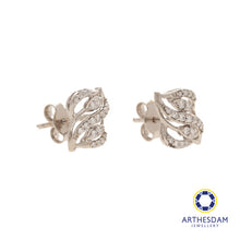 Load image into Gallery viewer, Arthesdam Jewellery 18K White Gold with Diamond Wavy Elegance Earrings
