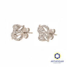 Load image into Gallery viewer, Arthesdam Jewellery 18K White Gold with Diamond Wavy Elegance Earrings