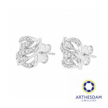 Load image into Gallery viewer, Arthesdam Jewellery 18K White Gold with Diamond Wavy Elegance Earrings