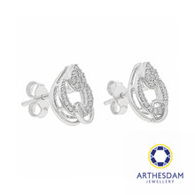 Load image into Gallery viewer, Arthesdam Jewellery 18K White Gold with Diamond Swirly Raindrop Earrings