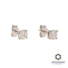 Load image into Gallery viewer, Arthesdam Jewellery 18K White Gold with Diamond Solitaire Earrings