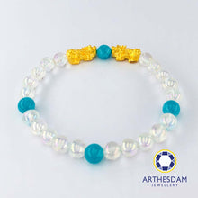 Load image into Gallery viewer, Arthesdam Jewellery 999 Gold Double Pixiu Opalite Beaded Bracelet