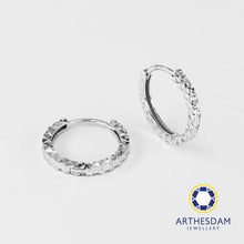 Load image into Gallery viewer, Arthesdam Jewellery 18K White Gold Sparkles Petite Hoop Earrings