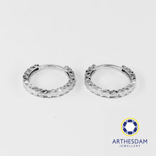 Load image into Gallery viewer, Arthesdam Jewellery 18K White Gold Sparkles Petite Hoop Earrings