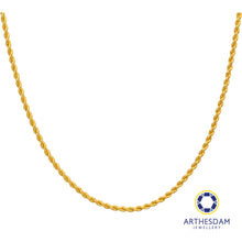 Load image into Gallery viewer, Arthesdam Jewellery 916 Gold Modern Rope Necklace Chain