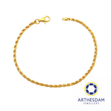 Load image into Gallery viewer, Arthesdam Jewellery 916 Gold Hollow Rope Bracelet