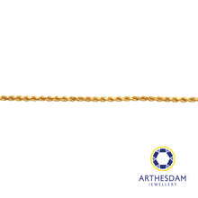 Load image into Gallery viewer, Arthesdam Jewellery 916 Gold Hollow Rope Bracelet