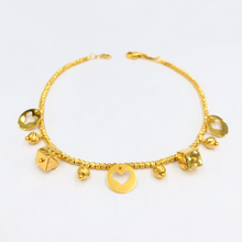 Load image into Gallery viewer, Arthesdam Jewellery 916 Gold Double Love Heart Dangling Bracelet
