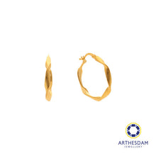 Load image into Gallery viewer, Arthesdam Jewellery 916 Gold Wavy Bali Earrings