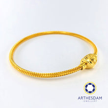 Load image into Gallery viewer, Arthesdam Jewellery 916 Gold Heart Lock Charm Bangle