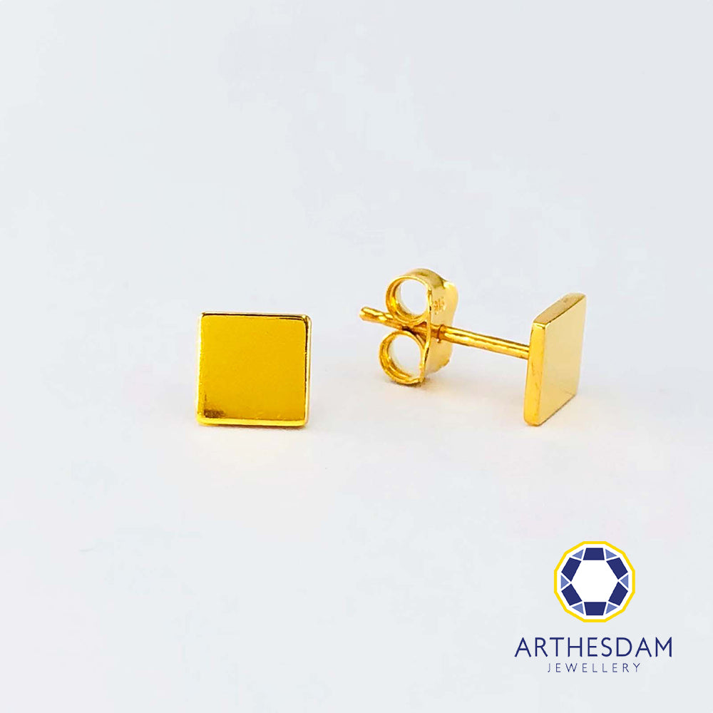 Gold square studs sale
