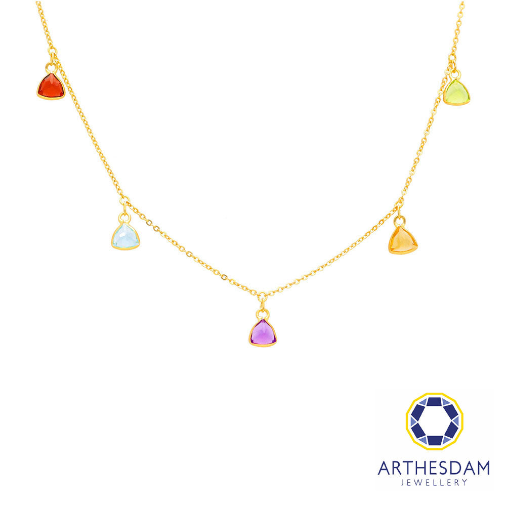 Arthesdam Jewellery 18K Yellow Gold Aurelia Necklace Multi Colour