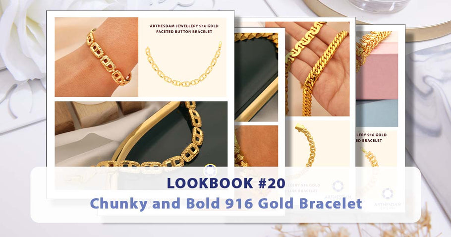 Lookbook #20 - Chunky and Bold 916 Gold Bracelet