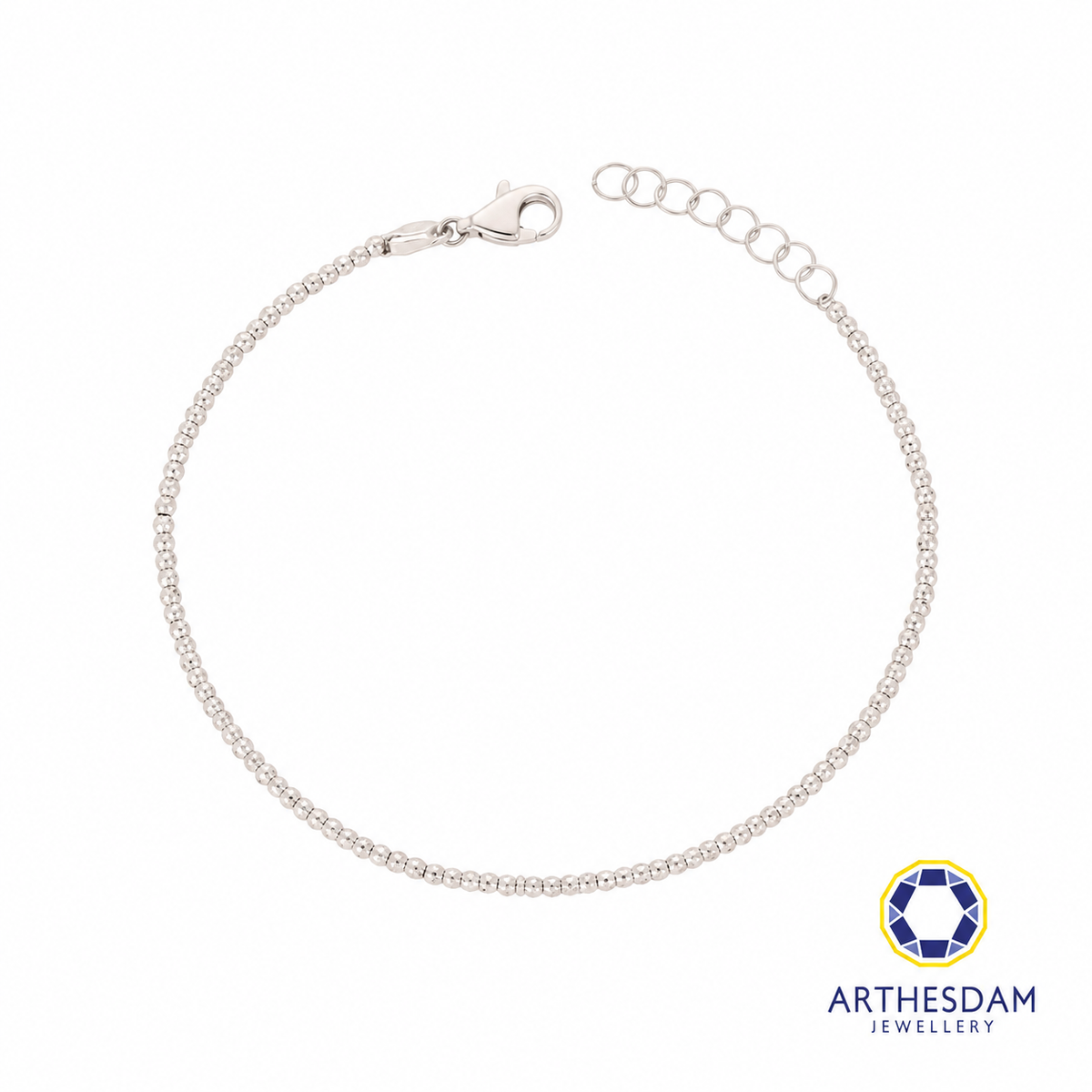 Arthesdam Jewellery 14K White Gold Minimalist Ball Bracelet