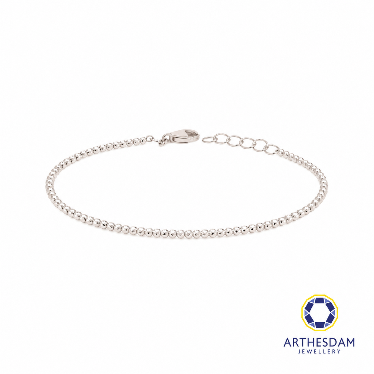Arthesdam Jewellery 14K White Gold Minimalist Ball Bracelet
