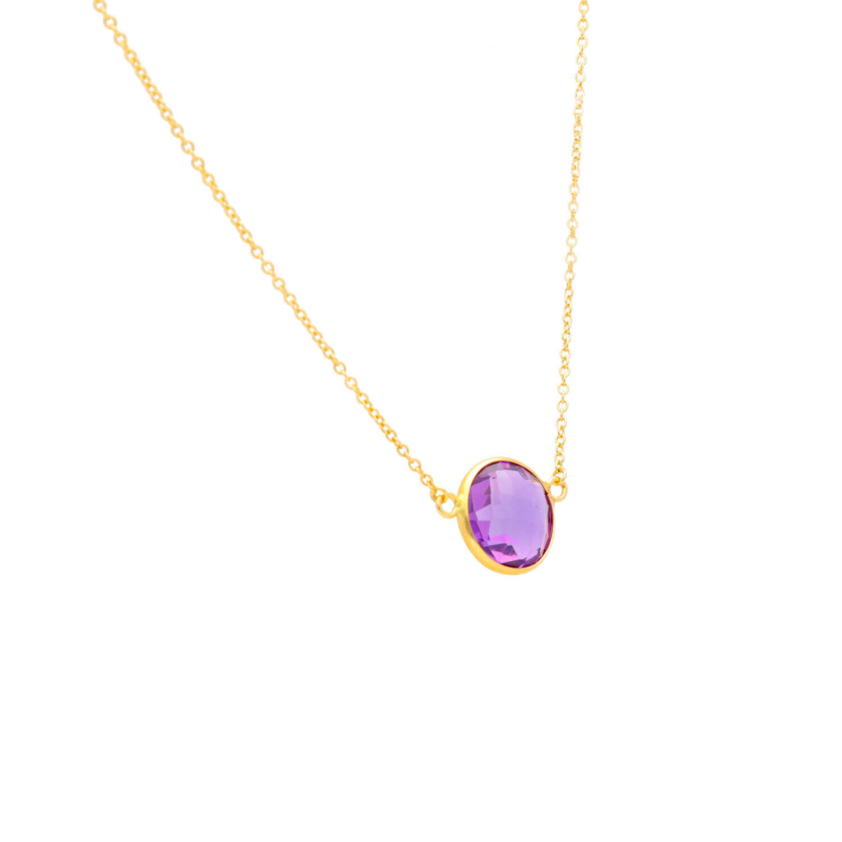 Arthesdam Jewellery 18K Yellow Gold Talia Necklace (Purple Amethyst)