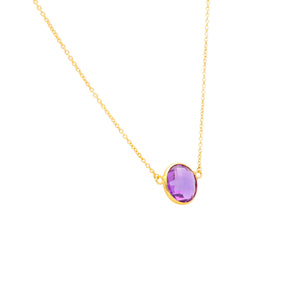 Arthesdam Jewellery 18K Yellow Gold Talia Necklace (Purple Amethyst)