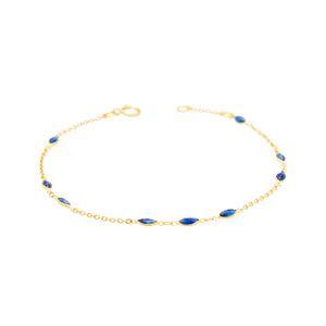 Arthesdam Jewellery 18K Yellow Gold Jasmine Bracelet (Blue Sapphire)
