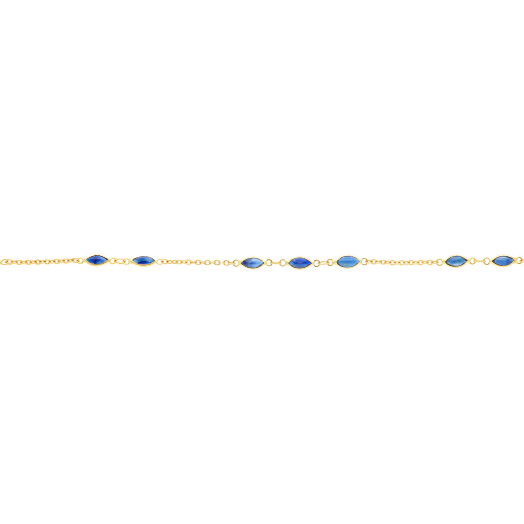 Arthesdam Jewellery 18K Yellow Gold Jasmine Bracelet (Blue Sapphire)