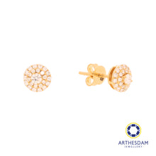 Load image into Gallery viewer, Arthesdam Jewellery 18K Gold Round Cluster 0.337CT Diamond Earrings
