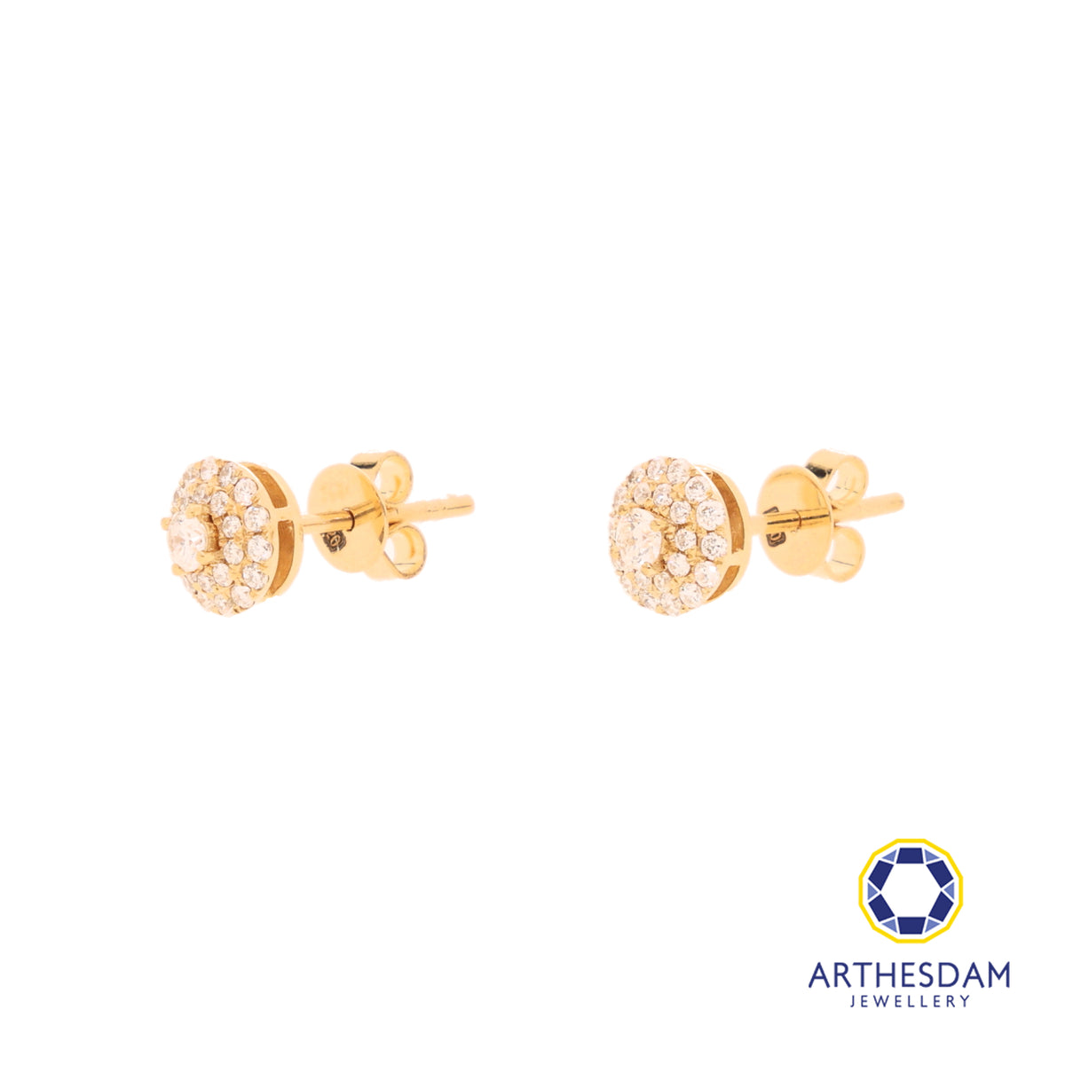 Arthesdam Jewellery 18K Gold Round Cluster 0.337CT Diamond Earrings