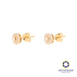 Arthesdam Jewellery 18K Gold Round Cluster 0.337CT Diamond Earrings