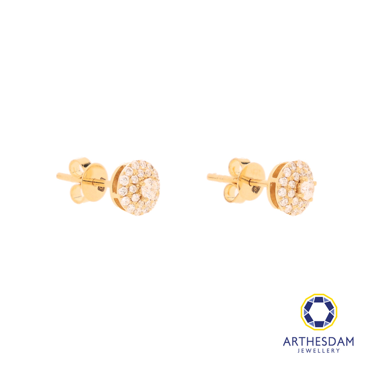 Arthesdam Jewellery 18K Gold Round Cluster 0.337CT Diamond Earrings