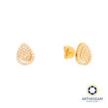 Load image into Gallery viewer, Arthesdam Jewellery 18K Gold Raindrop Cluster 0.214CT Diamond Earrings

