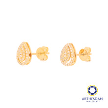 Load image into Gallery viewer, Arthesdam Jewellery 18K Gold Raindrop Cluster 0.214CT Diamond Earrings
