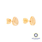 Arthesdam Jewellery 18K Gold Raindrop Cluster 0.214CT Diamond Earrings
