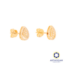 Load image into Gallery viewer, Arthesdam Jewellery 18K Gold Raindrop Cluster 0.214CT Diamond Earrings
