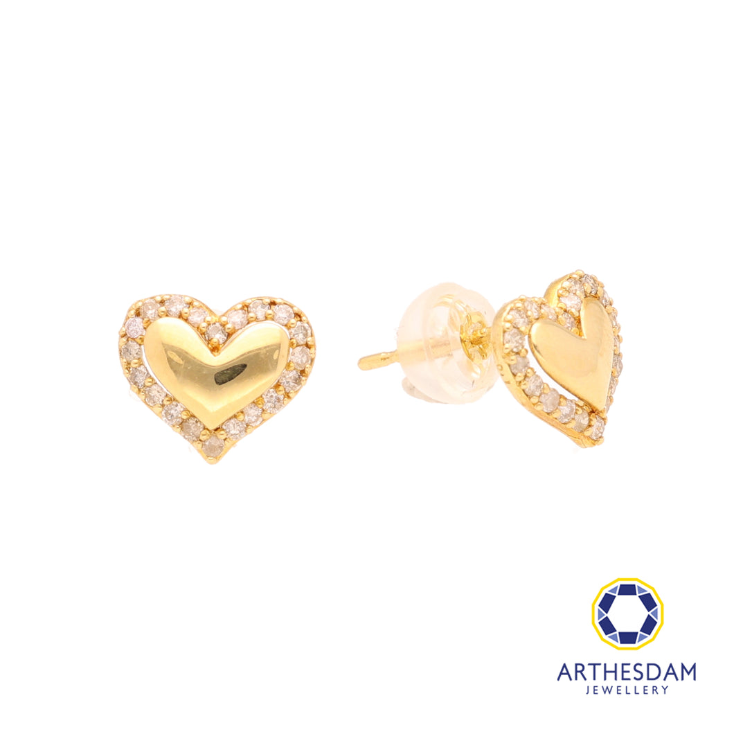Arthesdam Jewellery 18K Gold 0.904ct Diamond Framed Heart Earrings