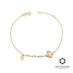 Arthesdam Jewellery 18K Gold Mother-of-pearl Clover 0.011CT Diamond Bracelet