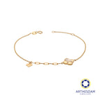 Arthesdam Jewellery 18K Gold Mother-of-pearl Clover 0.011CT Diamond Bracelet