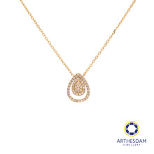 Load image into Gallery viewer, Arthesdam Jewellery 18K Gold Raindrop 0.138CT Diamond Necklace
