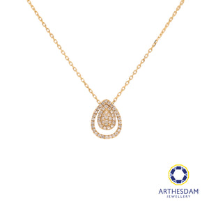 Arthesdam Jewellery 18K Gold Raindrop 0.138CT Diamond Necklace
